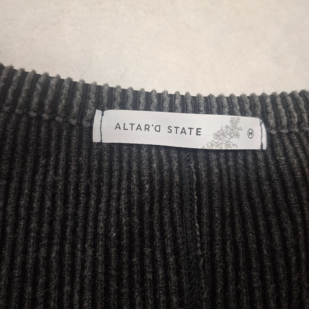 Altar'd State Dark Gray Ribbed Crop Top